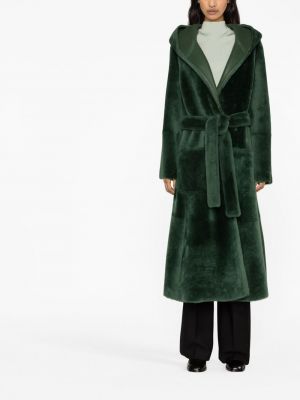 Dvipusis paltas su gobtuvu Liska žalia