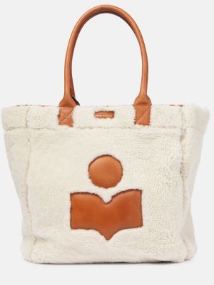 Kožená nákupná taška Isabel Marant biela