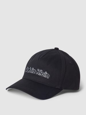 Haftowana czapka z daszkiem Calvin Klein Jeans czarna