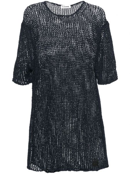 Mini robe en coton transparent Jil Sander bleu