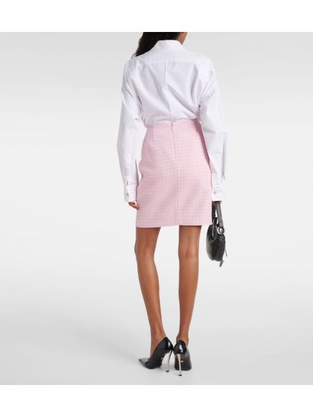 Minigonna a quadri in tweed Versace