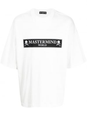 T-shirt con stampa Mastermind World bianco