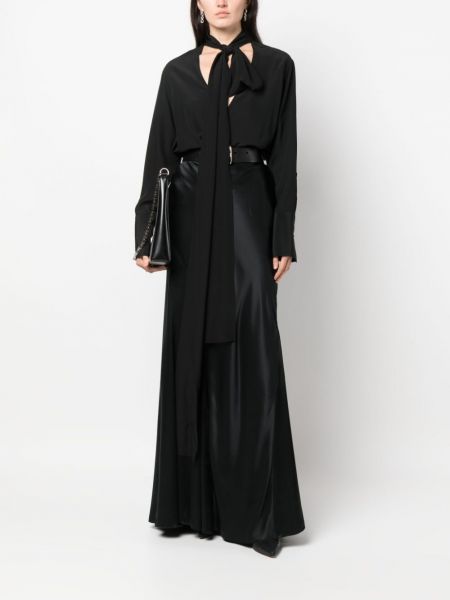 Hedvábná halenka s mašlí Givenchy černá