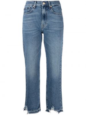 Nødlidende jeans 7/8 7 For All Mankind blå