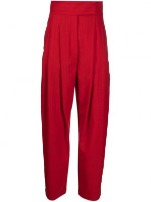Pantalon à rayures plissé Erika Cavallini rouge