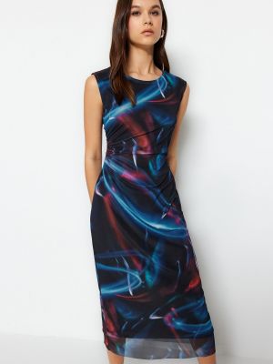 Sukienka w abstrakcyjne wzory Trendyol