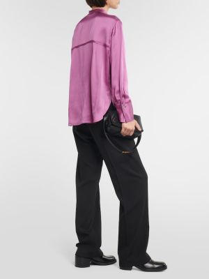 Bluză de mătase Vince violet