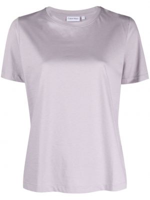 Μπλούζα με στρογγυλή λαιμόκοψη Calvin Klein μωβ