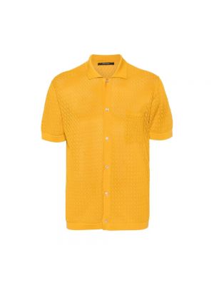 Sweter bawełniany Tagliatore żółty