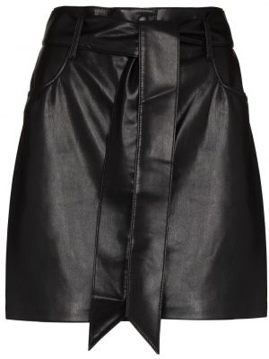 Černé mini sukně kožené Nanushka