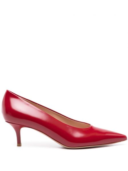 Pantofi cu toc din piele Gianvito Rossi roșu