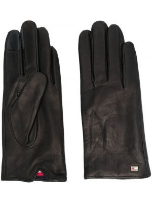 Кожени ръкавици Tommy Hilfiger черно