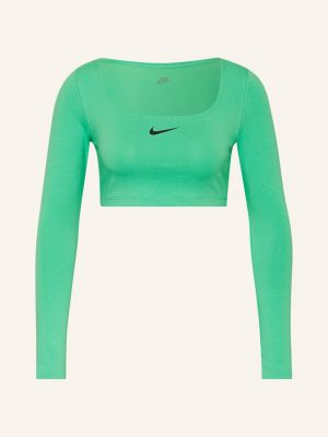Tričko s dlouhým rukávem s dlouhými rukávy Nike zelené