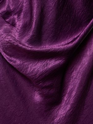 Saténové midi šaty Acne Studios fialové