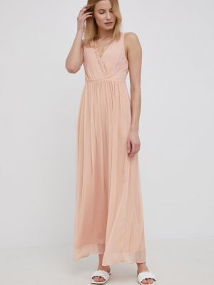 Розовое длинное платье Vila