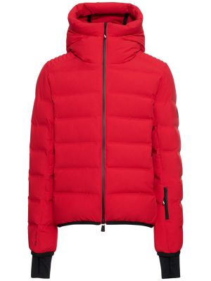 Péřová lyžařská bunda z nylonu Moncler Grenoble červená