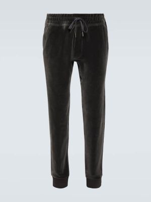 Pantaloni tuta di cotone Tom Ford grigio