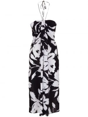 Jedwabna sukienka w kwiatki z nadrukiem Michael Kors czarna