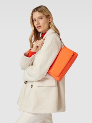 Torba na ramię w jednolitym kolorze Calvin Klein pomarańczowa