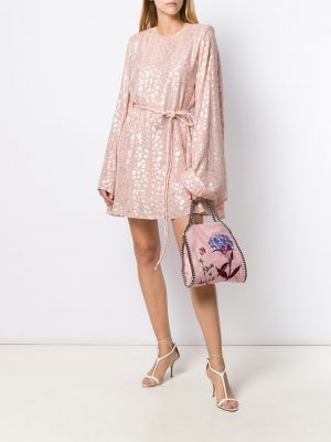 Sukienka koktajlowa z nadrukiem z nadrukiem zwierzęcym Stella Mccartney różowa