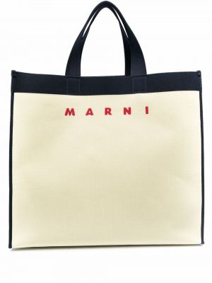 Borsa shopper con stampa Marni