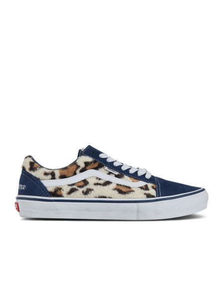 Леопардовые кроссовки Vans синие