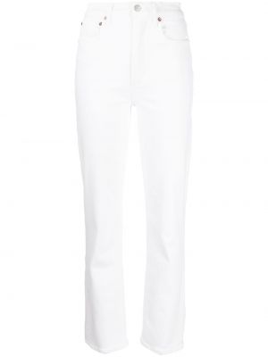 Jean droit taille haute Agolde blanc