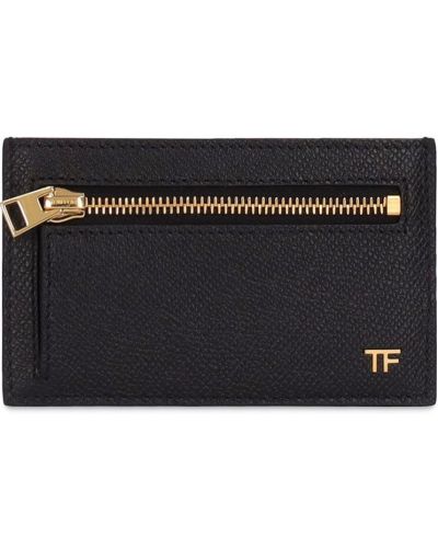 Kožená peňaženka na zips Tom Ford čierna