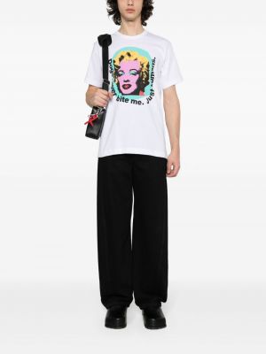 Kokvilnas t-krekls ar apdruku Comme Des Garçons Shirt balts