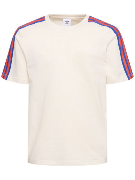 Camiseta de algodón Adidas Originals blanco