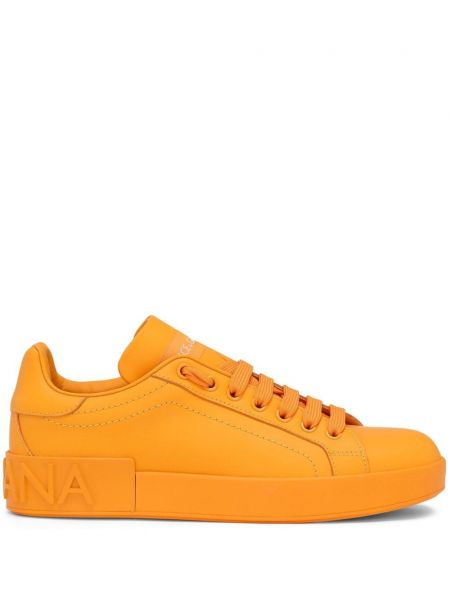Bőr sneakers Dolce & Gabbana narancsszínű