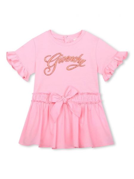 Kirjonta levenevä mekko tytöille Givenchy Kids pinkki