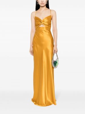 Šilkinis vakarinė suknelė Michelle Mason geltona