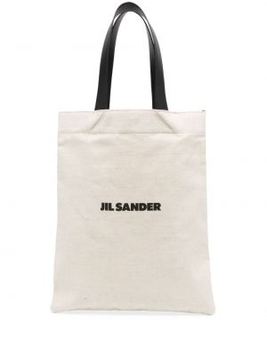 Nakupovalna torba s potiskom Jil Sander črna