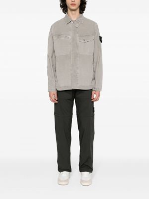 Pantalon cargo en coton avec poches Stone Island gris