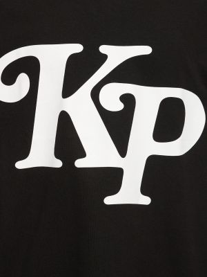 Kokvilnas t-krekls džersija Kenzo Paris melns