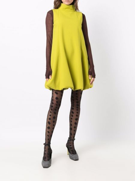 Mini vestido con cuello alto bootcut Nina Ricci amarillo