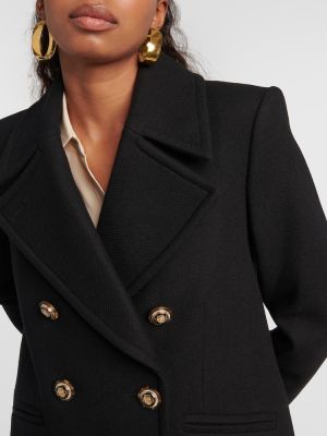 Krótki płaszcz wełniany Veronica Beard czarny