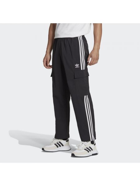 Spodnie cargo w paski Adidas czarne
