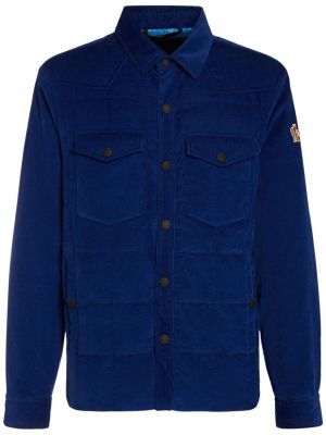 Puhasta srajca iz rebrastega žameta Moncler Grenoble modra