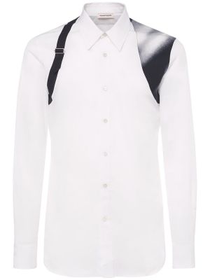 Памучна риза Alexander Mcqueen бяло