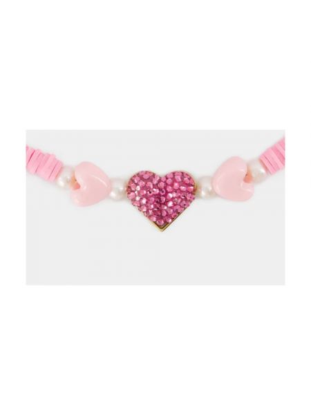 Herzmuster kristall halskette mit kristallen Shourouk pink