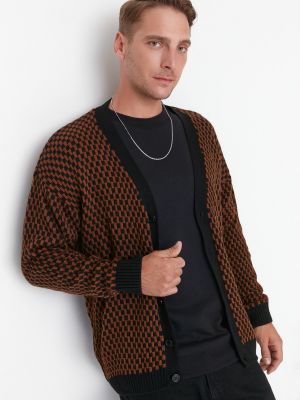 Rūtainas džemperis ar v veida izgriezumu Trendyol