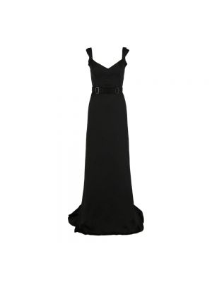 Sukienka długa z krótkim rękawem Bottega Veneta czarna