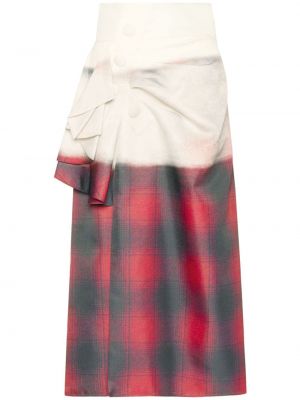 Drapovaný kockovaná midi sukňa Maison Margiela