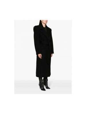 Abrigo de lana de cachemir con estampado de cachemira Saint Laurent negro