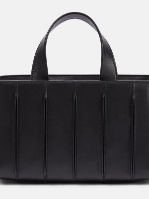 Kožená nákupná taška Max Mara čierna
