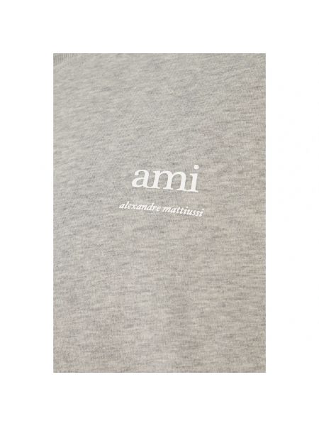Camiseta de algodón de tela jersey Ami Paris gris
