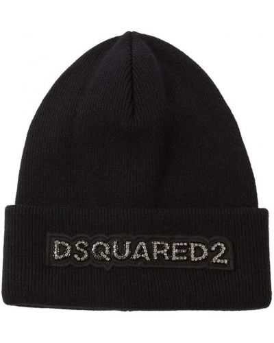 Vlnená čiapka Dsquared2 čierna