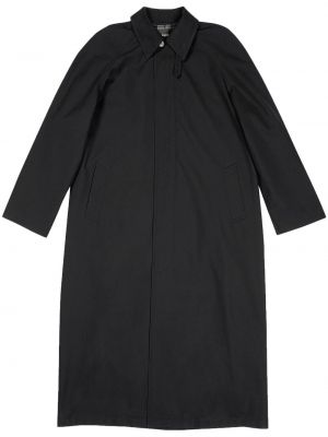 Klasické vlněné dlouhý kabát s dlouhými rukávy Balenciaga - černá